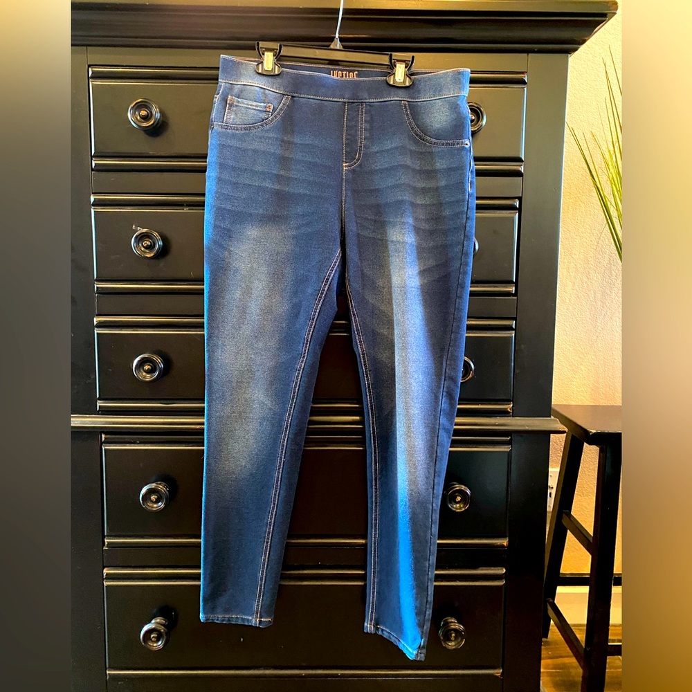 Justice Medium-Wash Mid-Rise Jean Leggings